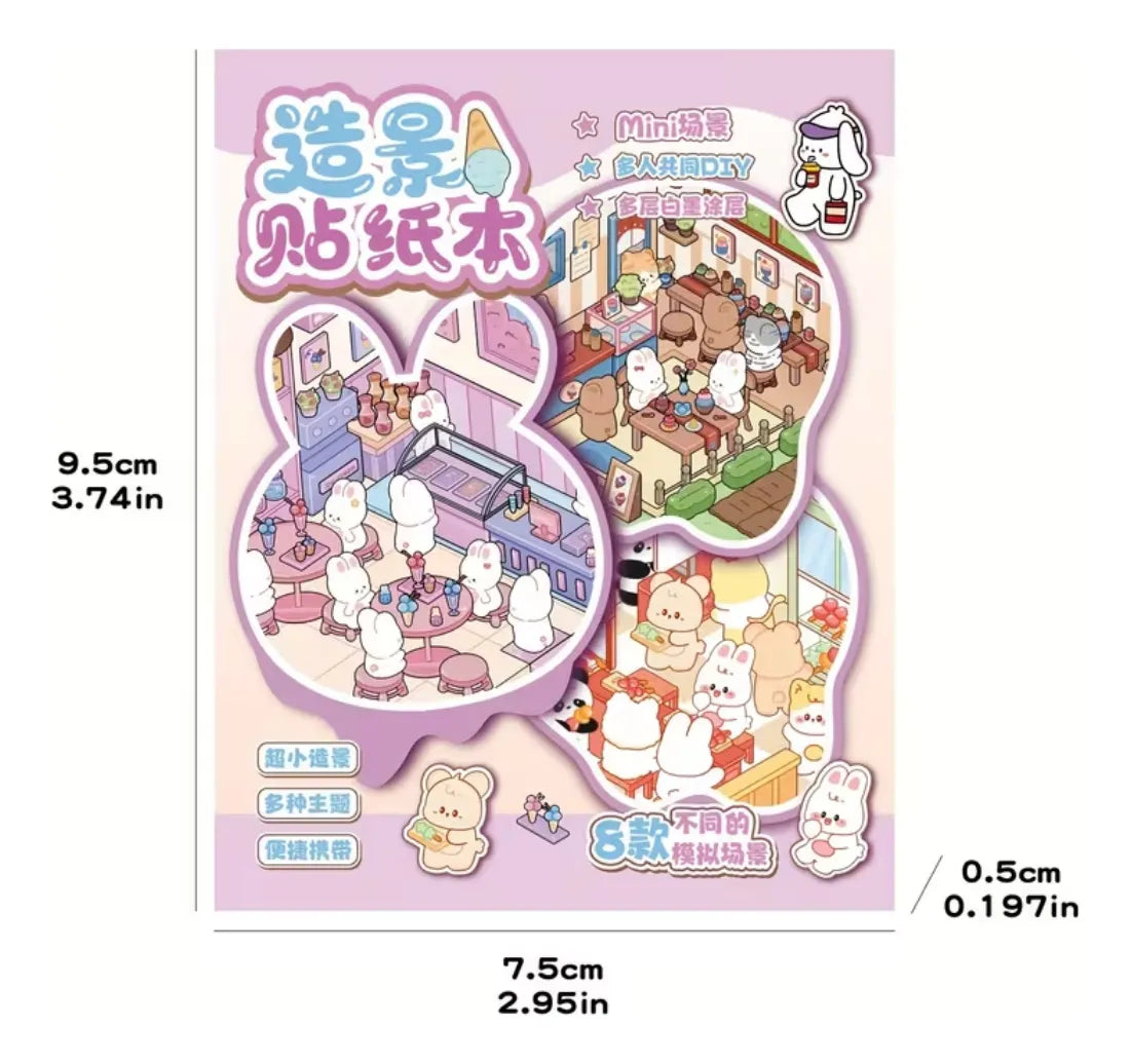 Kit Mini Libro de Pegatinas y Calcomanías Kawaii para Scrapbook