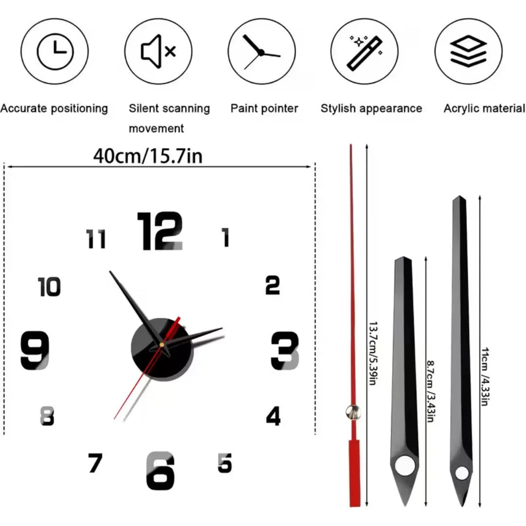 Reloj de pared minimalista de diseño moderno