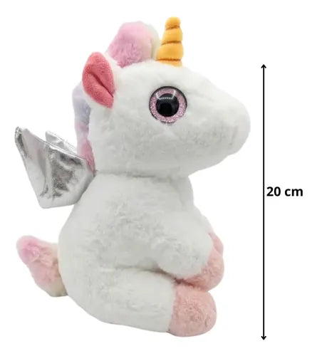 Peluche Infantil de Unicornio con Alas Metalizadas y Cuerno
