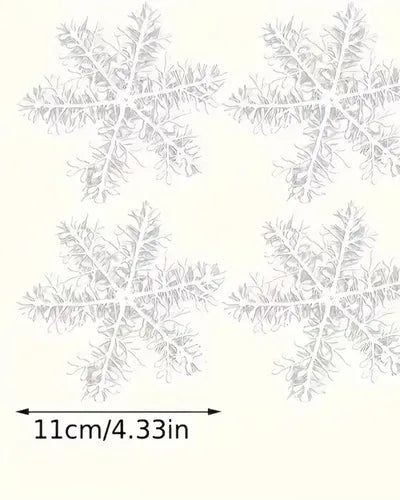 Set de 60 Copos de Nieve de Plástico Blanco 11cm para Navidad