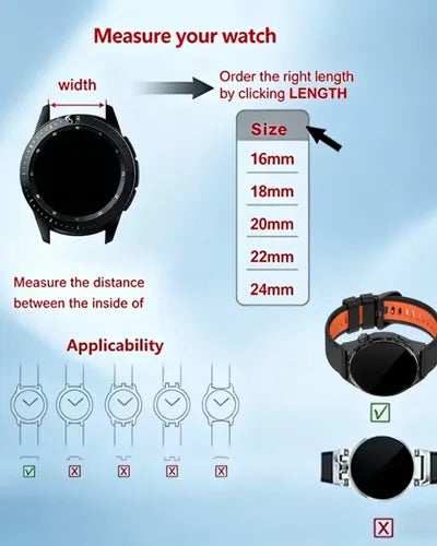 Correa de Silicona Deportiva Genérica para Smartwatch 20mm