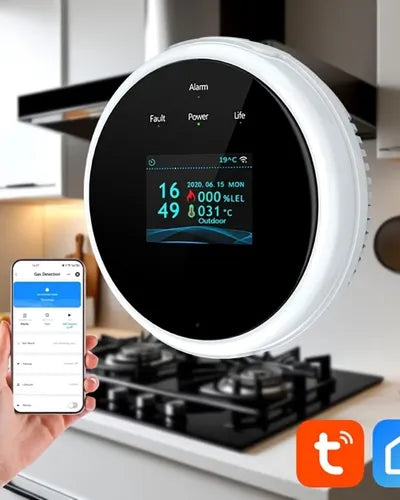 Detector de Fugas de Gas Natural y Metano WiFi con Pantalla
