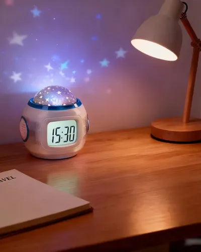 Reloj Despertador con Proyector de Estrellas Luz Nocturna