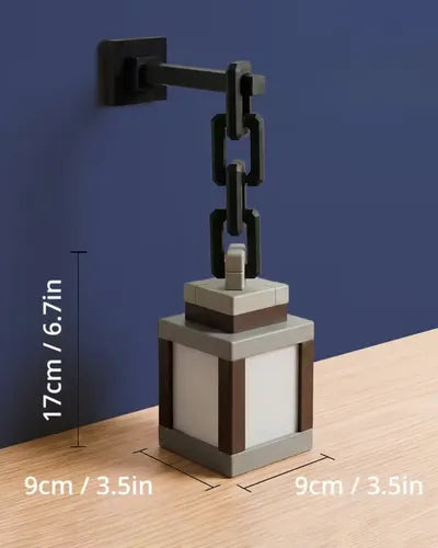 Lámpara Farol de Pared Pixelada Minecraft RGB Recargable