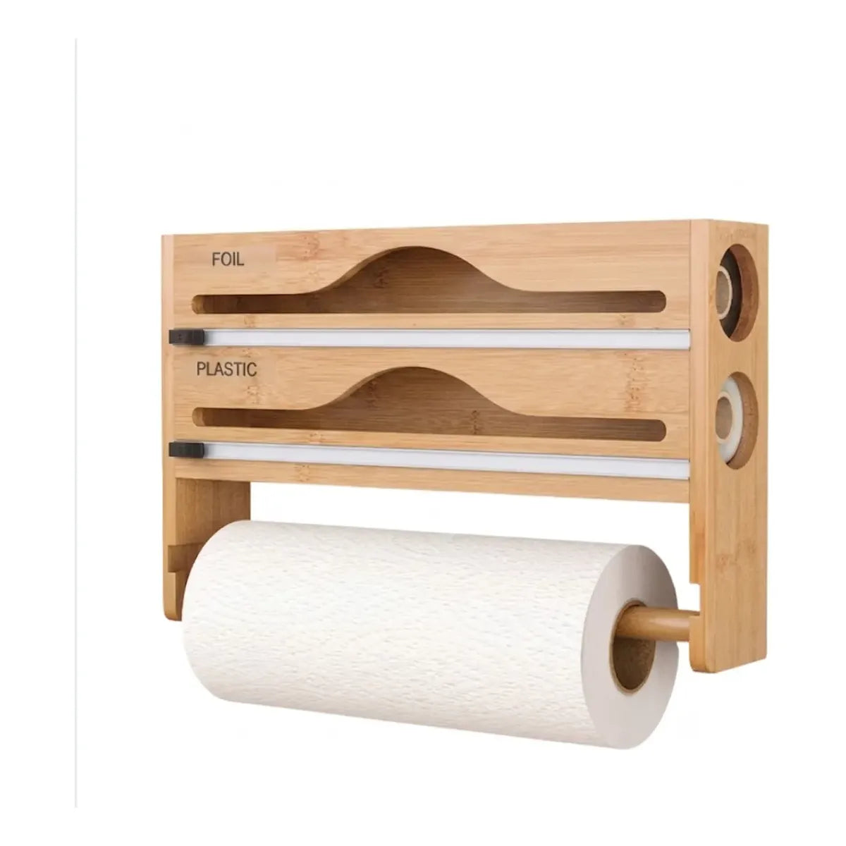 Dispensador de Madera para Papel Aluminio y Toallas de Cocina