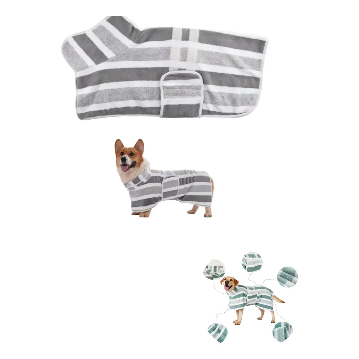 Bata Toalla de Secado Rápido Súper Absorbente para Perros (Tallas S, M y L) – Marca Daciom