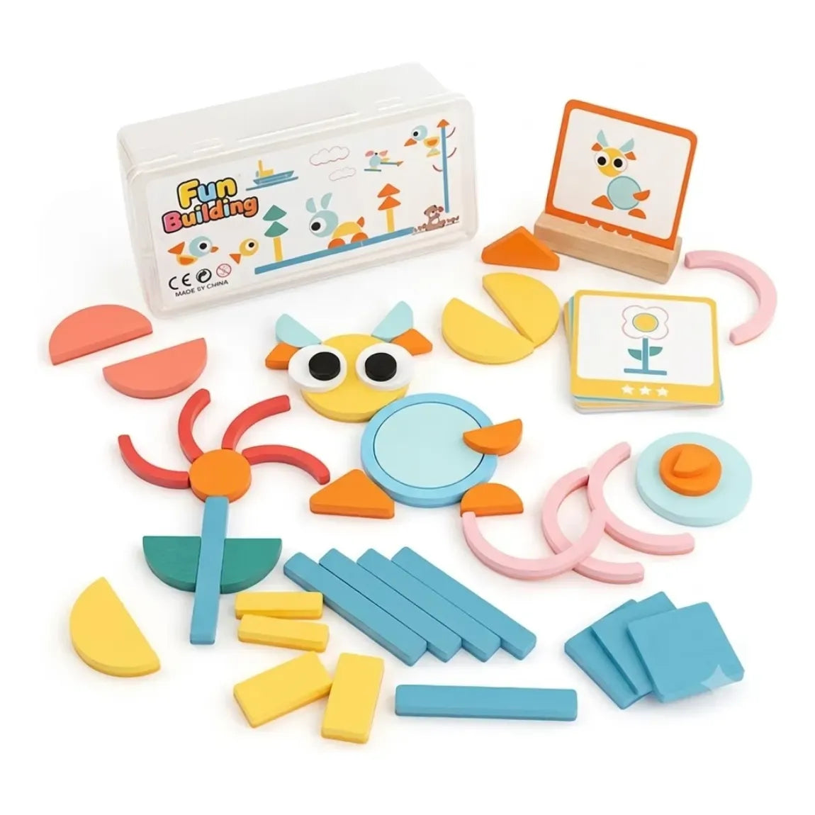 Set de Bloques de Madera Montessori con Caja