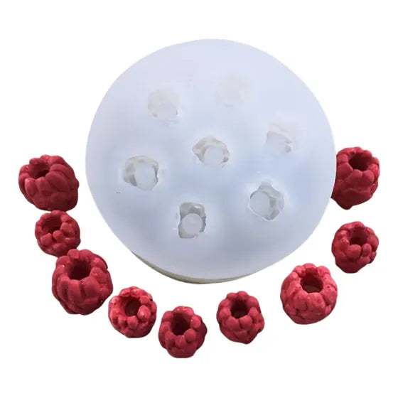 Molde de silicona con forma de frambuesa para repostería, velas y jabón.