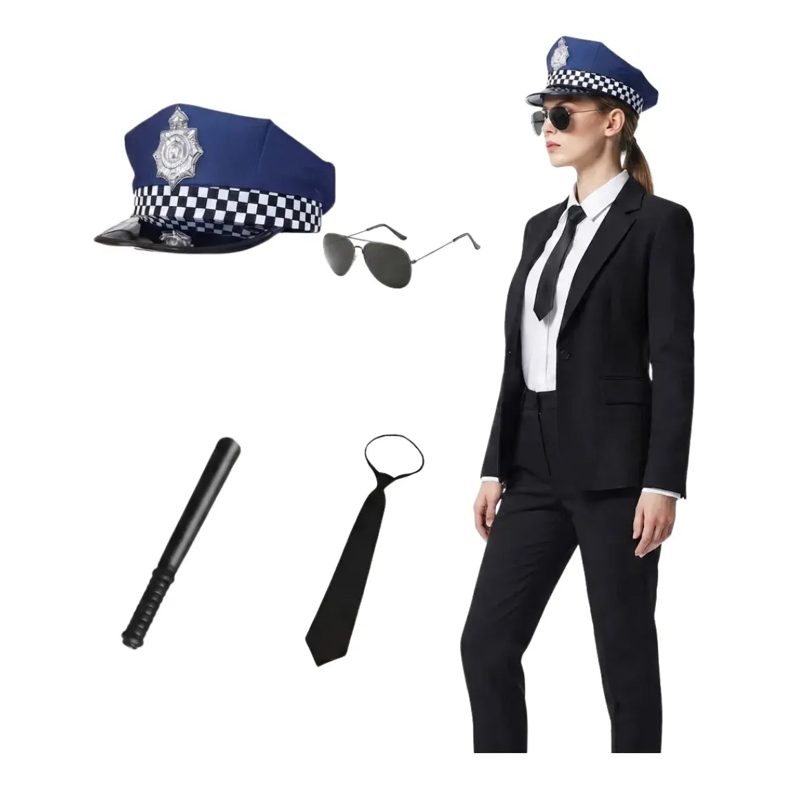 Set Disfraz de Policía con Gorra y Accesorios