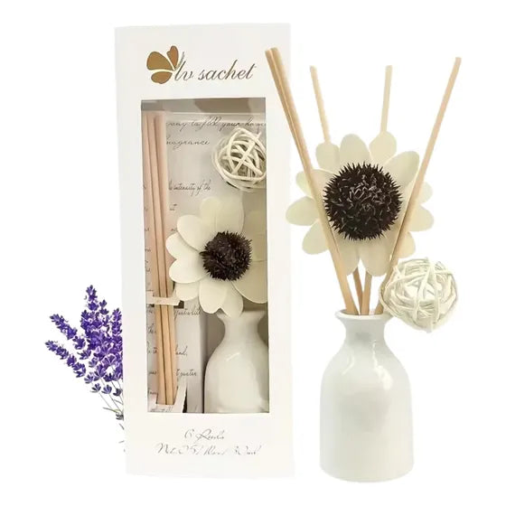 Kit ambientador con varillas y flor de la suerte