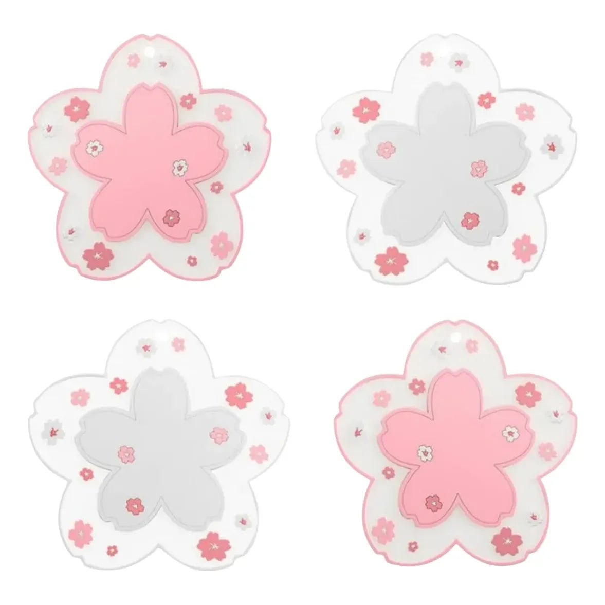Set de 4 Posavasos Acrílicos Flor de Cerezo – Rosa