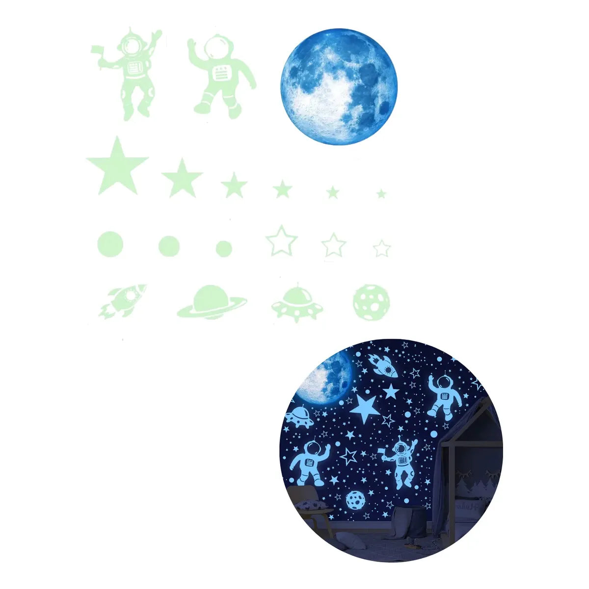 Set de Pegatinas de Pared Estrellas Luminosas