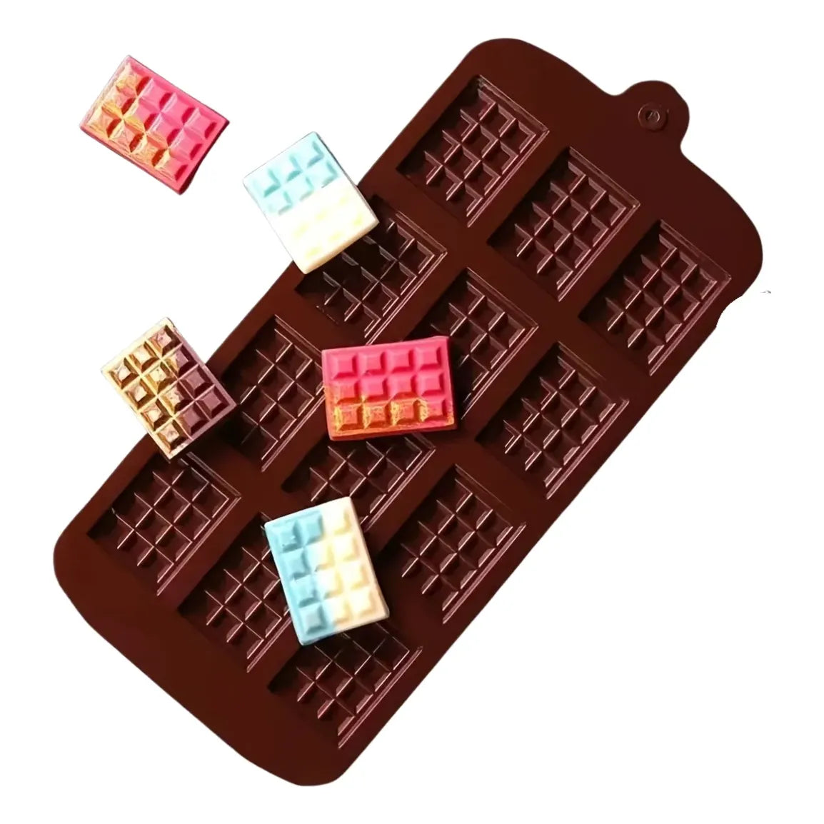 Molde de Silicón 12 Mini Barras – Chocolate, Repostería y Velas