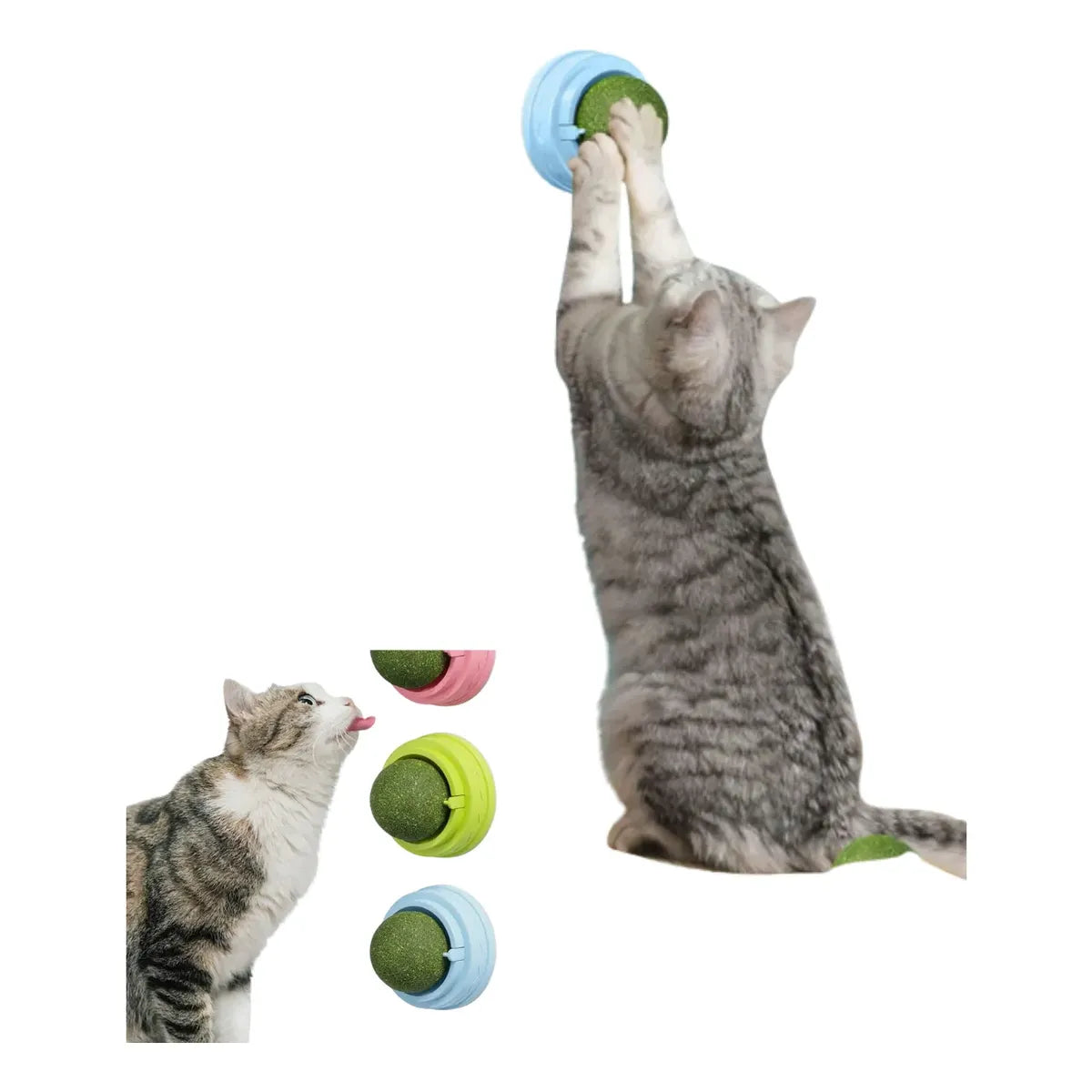 Set de 2 Bolas de Hierba Gatera Adhesivas para Gatos – Marca PetG