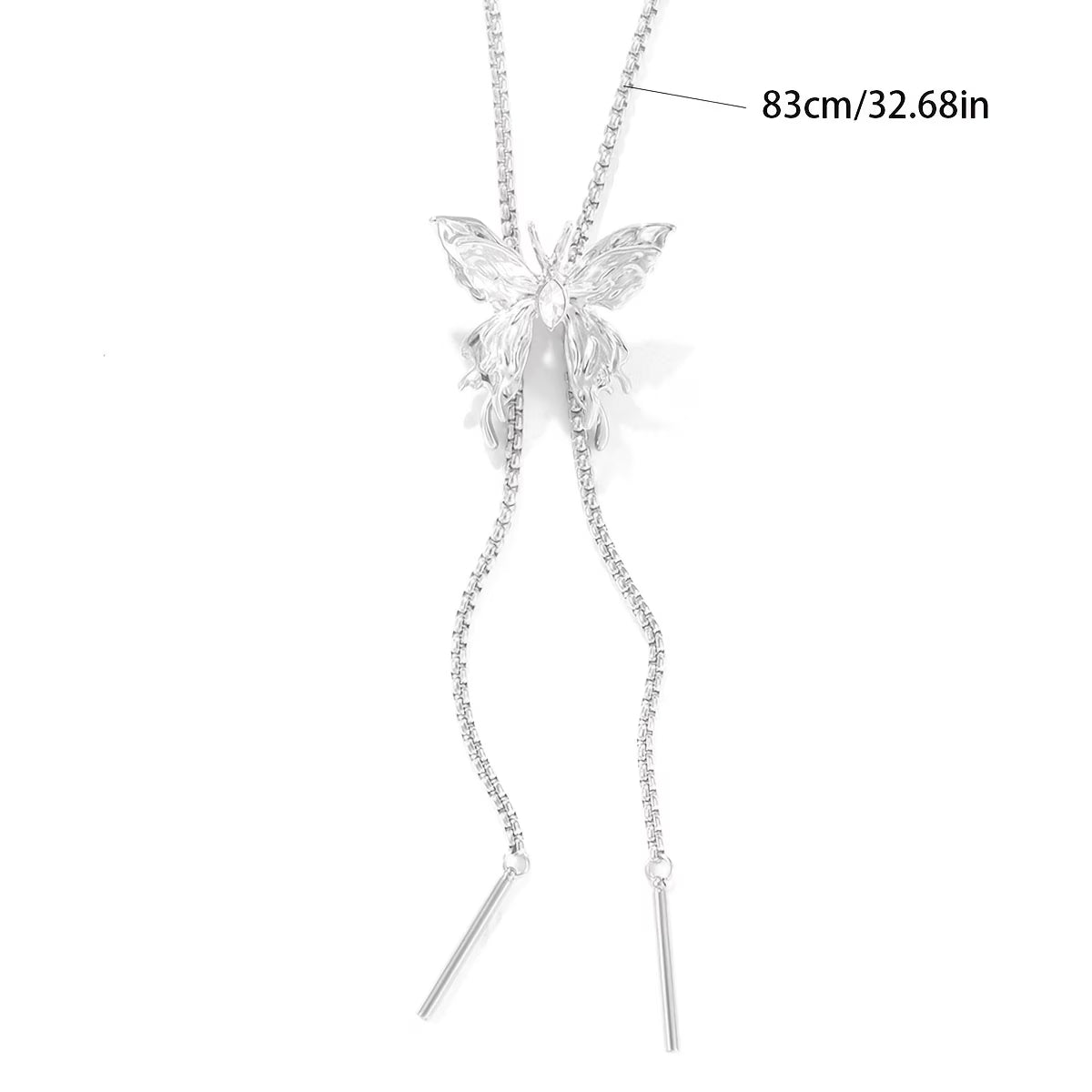 Collar Ajustable con Dije de Mariposa y Cadenas Colgantes en Aleación de Zinc