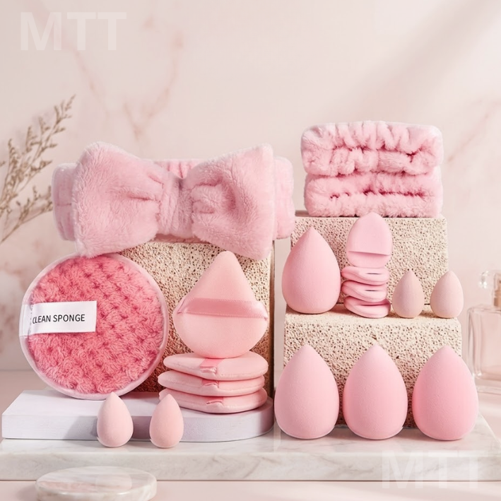 Set de maquillaje y toallitas desmaquillantes reutilizables kit de 20 piezas