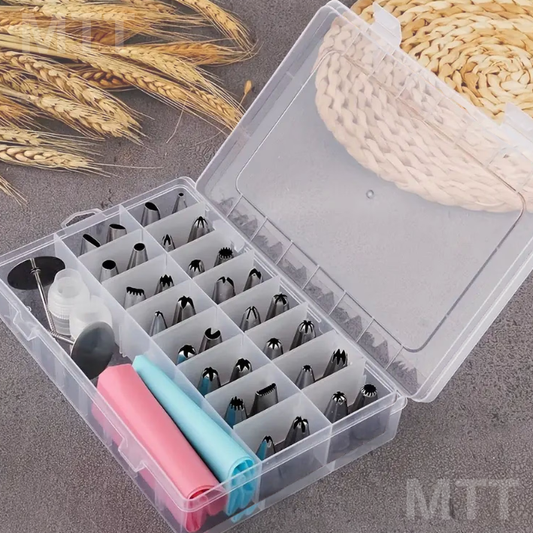 Kit de Decoración de Repostería y Tortas (38 Piezas) – Boquillas, Manga y Estuche