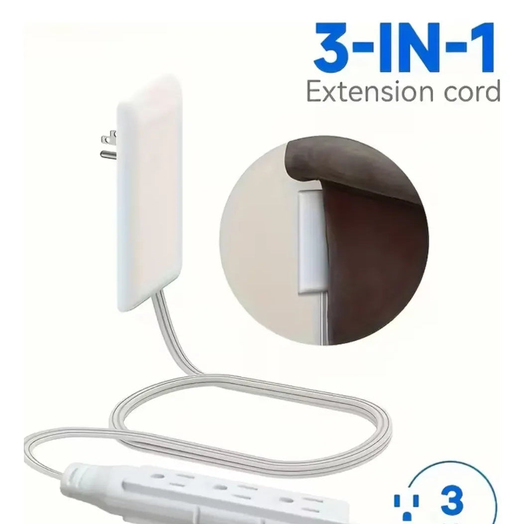 Extension Eléctrica Plana 3 Tomas Enchufe Oculto Pared 90cm