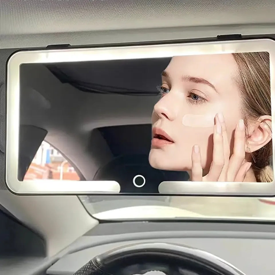 Espejo de Maquillaje LED para Coche