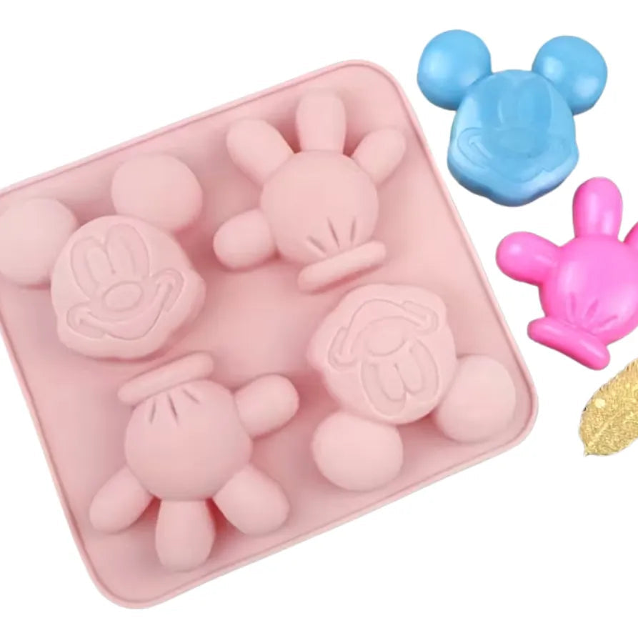 Molde de silicona de Mickey y Minnie Mouse para velas y repostería
