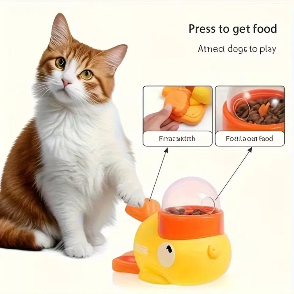 Juguete Interactivo 2 en 1 con Dispensador de Comida con Forma de Pato