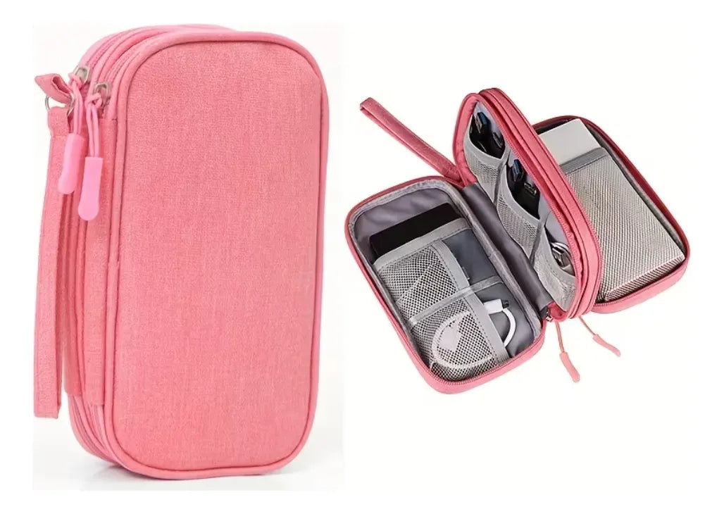 Estuche Organizador De Cables Y Accesorios De Doble Capa