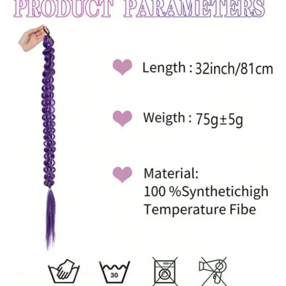 Long Purple Six Braid Wig 66 Cm K-pop Costume