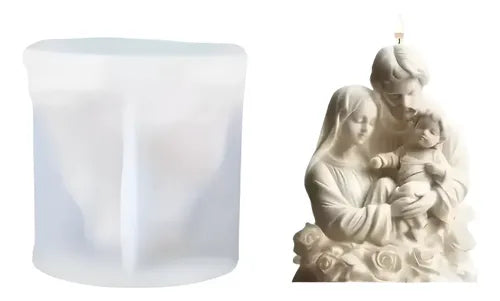 Molde de Silicona Sagrada Familia para Velas, Resina y Repostería