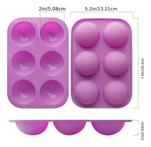 Molde de Silicona Semiesfera para Velas, Repostería y Jabones