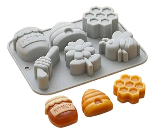 Molde de Silicona Abejas y Panal de Miel para Resina, Velas y Repostería
