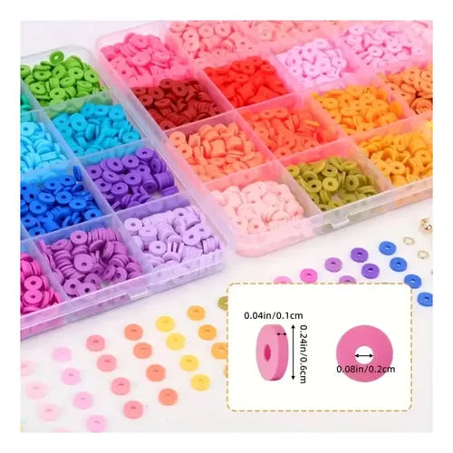 Kit de bisutería para hacer pulseras con cuentas de arcilla y letras