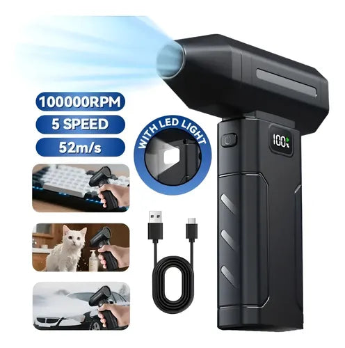 Ventilador Turbo Portátil Recargable USB de Alta Potencia