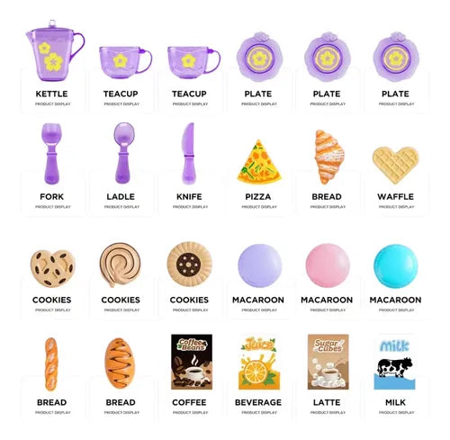Juego de Simulación de Té y Postres para Niños de 24 Piezas