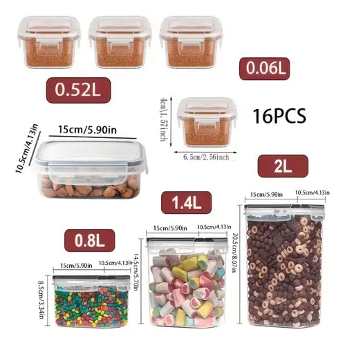 Juego de 8 Contenedores Herméticos para Alacena y Refrigerador
