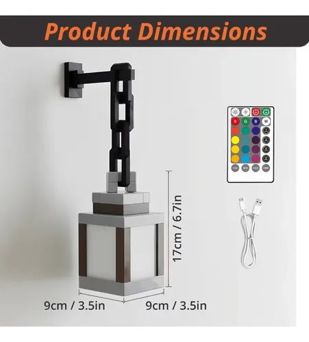 Lámpara Antorcha LED Minecraft RGB Recargable con Control Remoto