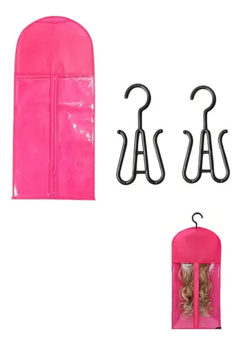 Organizador de Extensiones y Pelucas – Kit de 3 Piezas Rosa