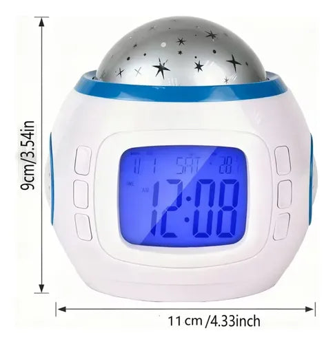 Reloj Despertador con Proyector de Estrellas Luz Nocturna