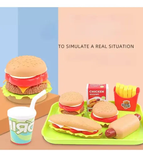 Juguete Piezas de Hamburguesa y Comida Rápida