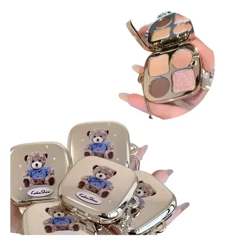Mini Paleta de Sombras 4 Tonos Brillo y Mate con Espejo