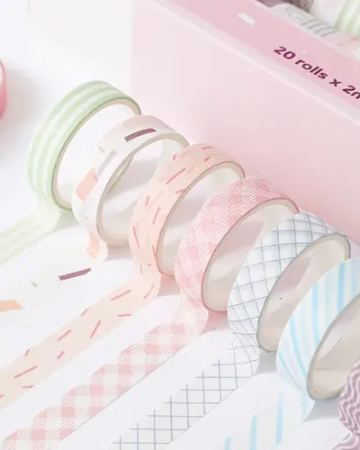 Kit de Cintas Adhesivas Decorativas Papelería y Journal