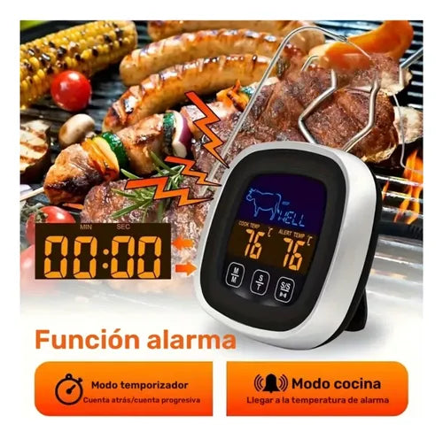 Termómetro Digital para Carne con Pantalla Táctil y Sonda
