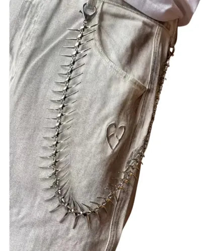 Cadena Colgante Cinturón De Pantalón Gótica Con Púas Espinas