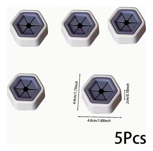 Set de 5 Ganchos Hexagonales para Toallas Soporte de Presión