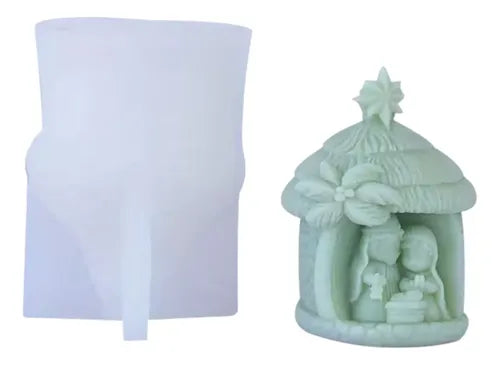 Molde De Silicona Pesebre Nacimiento Navideño Velas Jabones