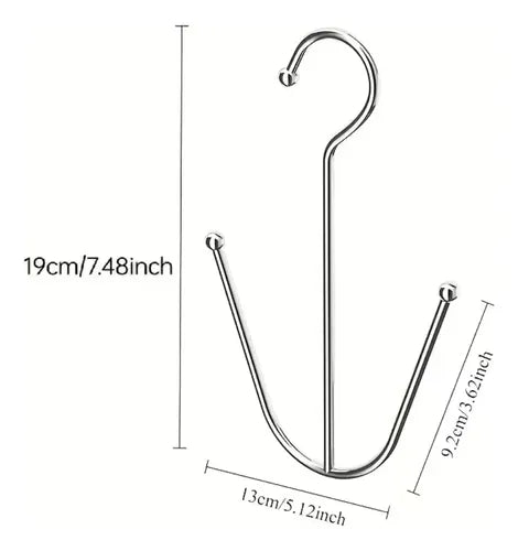 Set de 3 Ganchos Colgador Doble para Zapatos de Acero Inoxidable