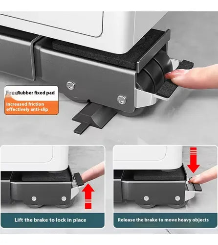 Soporte de Rodillos Extensible para Lavadora y Nevera