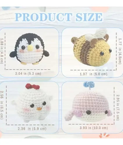 Kit de Crochet para Tejer 8 Animales Amigurumi Principiante