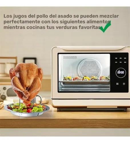 Soporte Vertical de Acero Inoxidable para Asar Pollo