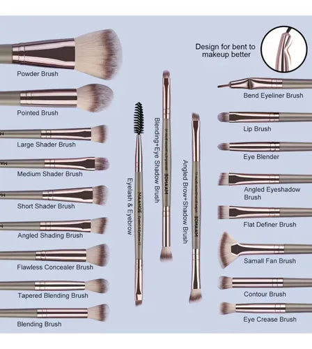Set de 20 Brochas de Maquillaje Profesional con Estuche