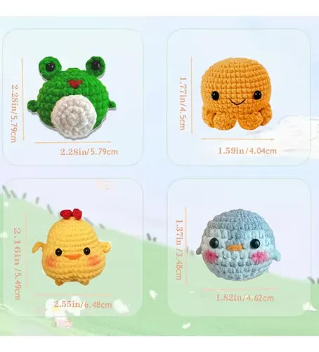 Kit de Crochet para Tejer 8 Animales Amigurumi Principiante